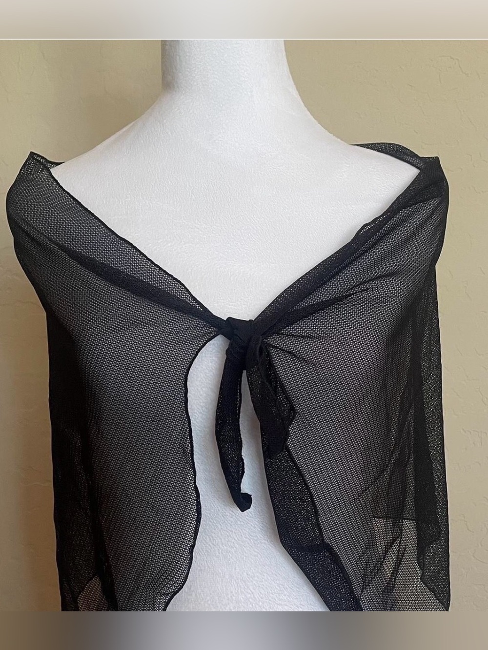 American Vintage Sheer Black Mesh Wrap Bolero scar/wrap